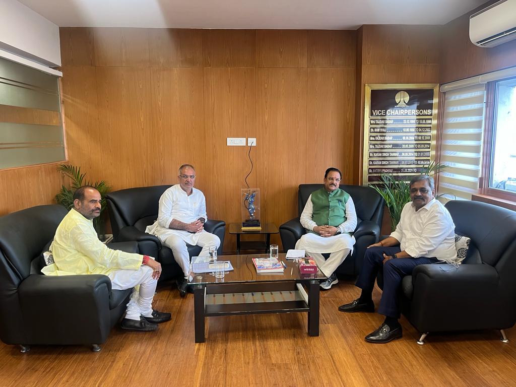 AjaybhattBJP4UK's tweet image. Delighted to have a courtesy call with Shri @upadhyaysbjp, Vice Chairman, NDMC, along with Shri @rameshbidhuri  MP and Shri @bjpsanjaybhatia  MP. We discussed various developmental initiatives for the city and explored opportunities for further progress. #CourtesyCall 🤝🏛️🇮🇳