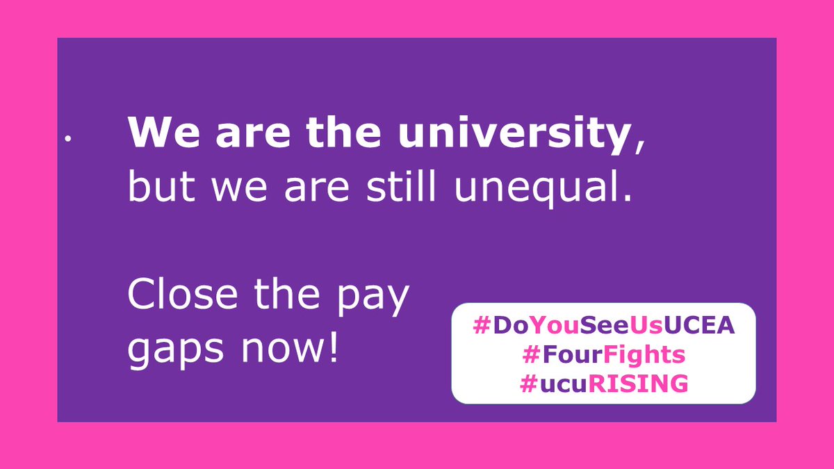 #DoYouSeeUsUCEA Close the pay gaps now! Time for @UCEA1 and @RKJethwa to #SettleTheDispute #FourFights #ucuRising @ucu_ulster @ucu