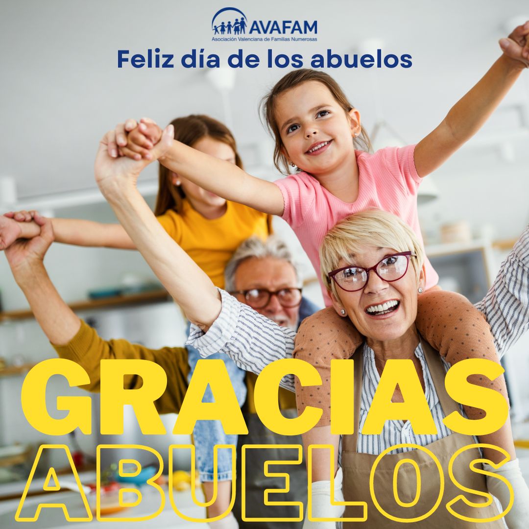 AVAFAM's tweet image. Nos consienten, nos cuidan, nos llenan el táper, a veces la cartera y siempre el corazón. Sin duda, ¡¡¡deberían ser eternos!!!

Muchas gracias por todo lo que hacéis. 26 de julio, día de los abuelos.

#DeberianSerEternos #GraciasGraciasGracias #FamiliasNumerosas #ApoyoParaTodo