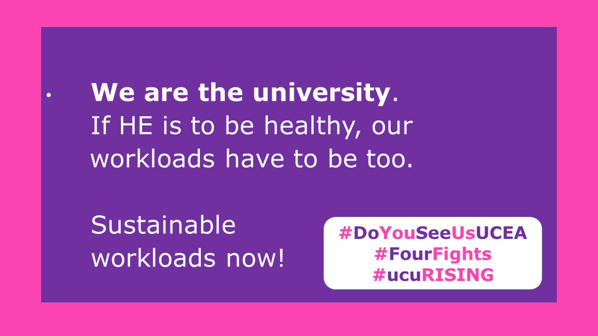 #DoYouSeeUsUCEA Our sector can't be healthy without healthy workloads. Sustainable workloads now! Time for @UCEA1 and @RKJethwa to #SettleTheDispute  #FourFights #ucuRising @ucu_ulster @ucu