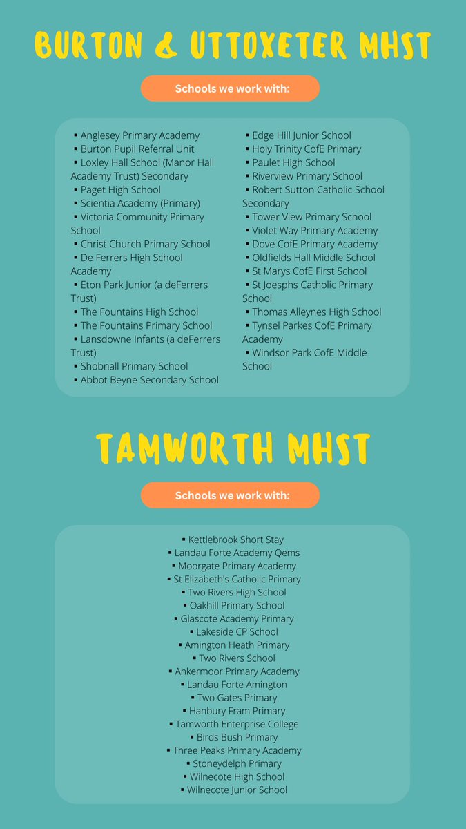 South Staffordshire MHSTs in Schools (@southstaffsmhst) on Twitter photo *WE ARE OPEN OVER THE SUMMER HOLIDAY*
✴️ Please see details on how you can self refer your child for support.
✴️ Please note, we do only work within identified schools across South Staffordshire. Please see the attached list of schools on our post.
#schoolsoutforsummer #mhst *WE ARE OPEN OVER THE SUMMER HOLIDAY*
✴️ Please see details on how you can self refer your child for support.
✴️ Please note, we do only work within identified schools across South Staffordshire. Please see the attached list of schools on our post.
#schoolsoutforsummer #mhst