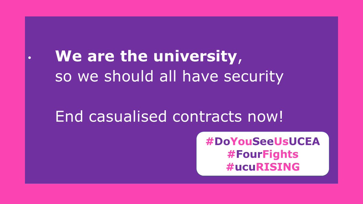 AntheaIrwin's tweet photo. #DoYouSeeUsUCEA We all deserve security. End casualised contracts now! Time for @UCEA1 and @RKJethwa to #SettleTheDispute #FourFights #ucuRising @ucu_ulster @ucu https://t.co/yebdEsOa0b
