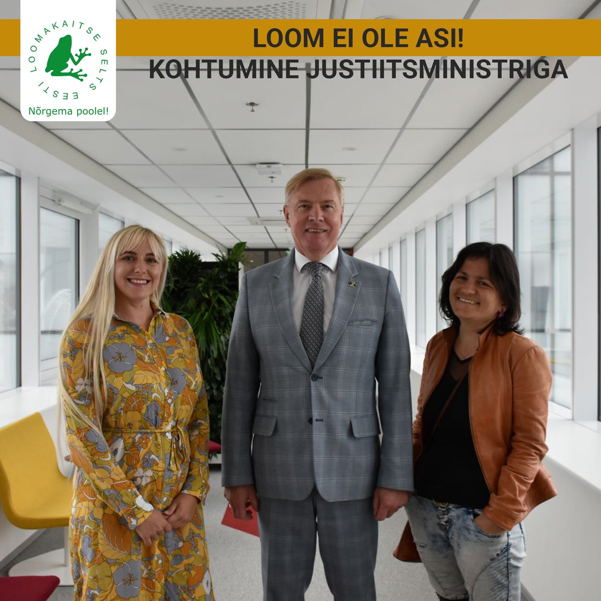 Eelmisel nädalal kohtusime Justiitsministriga.
Ministriga arutasime:
👉Loomade käsitlust seaduses ja selle muutmist.
👉Loomakaitseorganisatsioonidel peaks olema õigus haldusakte vaidlustada kohtus.