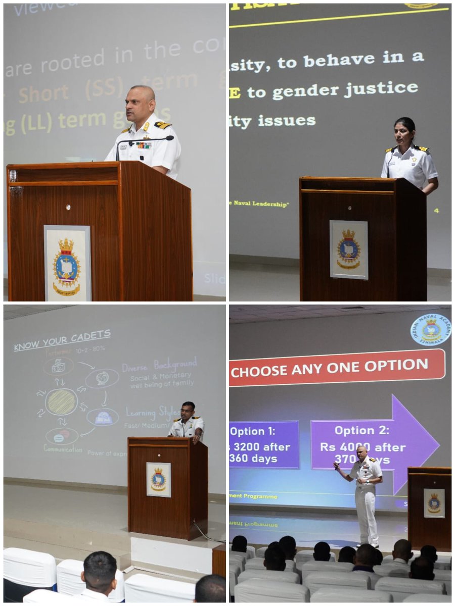 IN_NavalAcademy's tweet photo. #ShapingFutureNavalLeadership
#TrainTheTrainers
Faculty Development Pgme for #INA Instructors with aim to imbibe fundamental & institutional values.
#Gender_Sensitisation, #TrgBestPractices& #Comprehending_Ethics covered by Offrs & PD Trg. #ComdtINA shared perspectives & remarks https://t.co/AsTpqzfZcm