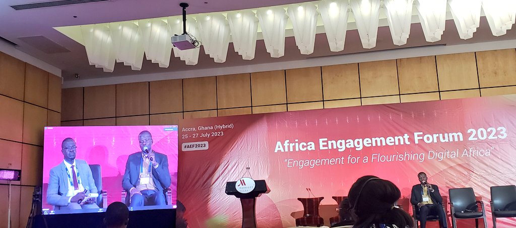 BELLOGaniath's tweet photo. Toujours en cours ici à  #Accra l'édition 2023 de l'Africa Engagement Forum 2023. Pour ce jour 2, le dernier panel est axé sur l'engagement technique à l'@ICANN avec @yakanho 
#AEF2023 #AFRALOGA23 #ICANN #DNS https://t.co/LZeOxNQK6u