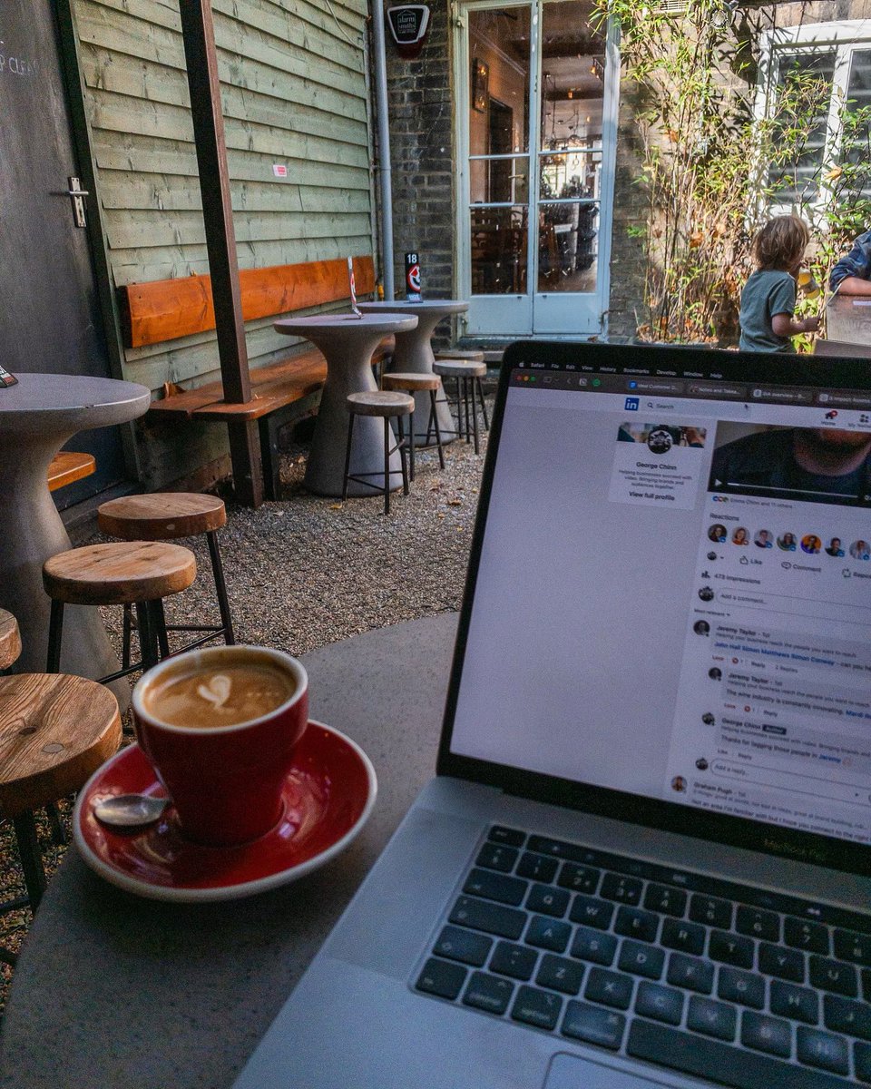 Worked in Cambridge today at <a href="/hotnumbers/">Hot Numbers Coffee Roasters</a>. Really cool vibe. Great to get out of the office and be inspired by new surroundings. #videoproduction #videostrategist #film #coffee #sustainable #farming #innovation #linkedin #cambridge #videomarketing