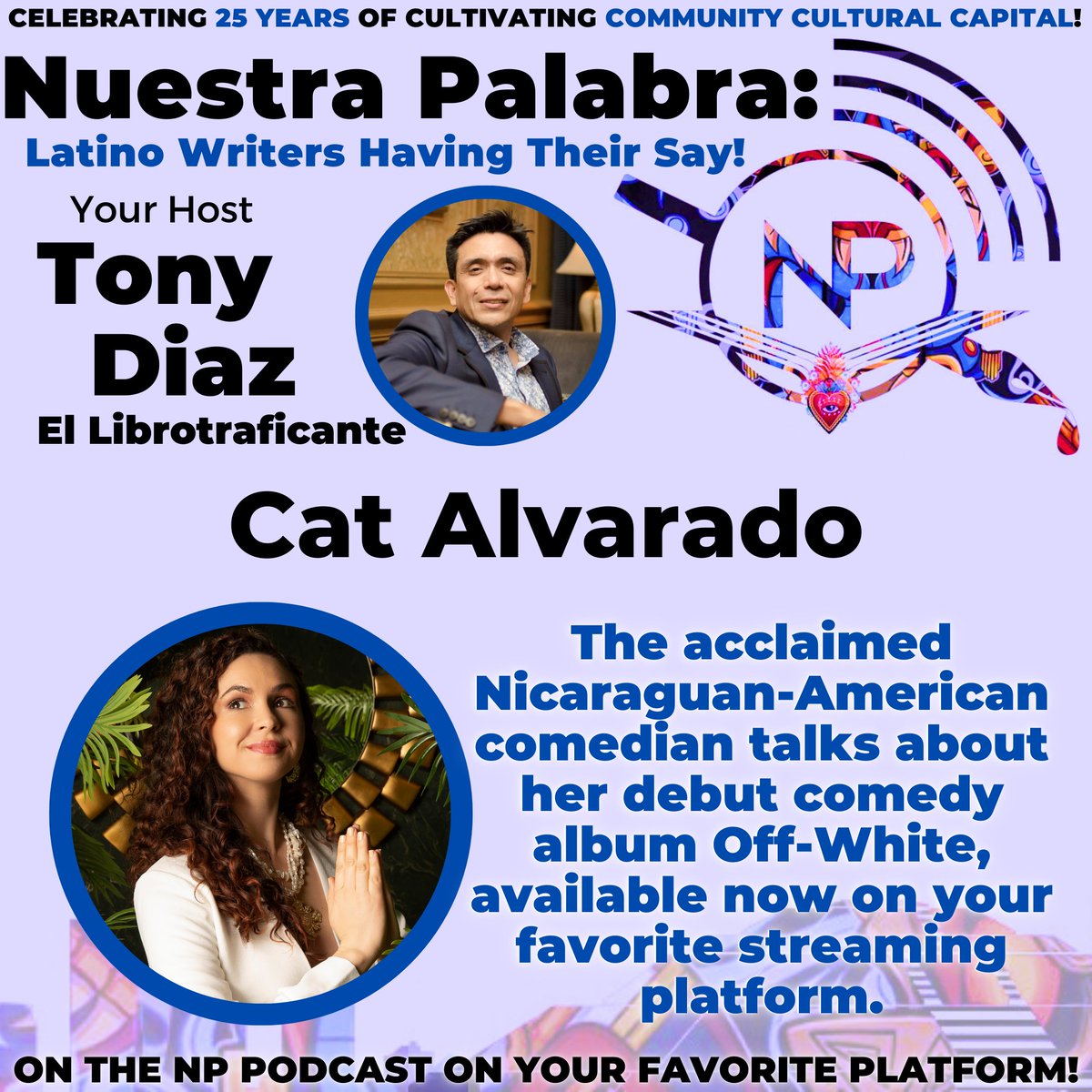 NuestraPalabraX's tweet photo. Did you miss our @KPFTHoustonTX broadcast? No problem, we got you!

NP spotlights @theCatAlvarado and her debut comedy album "Off-White"; Cat talks about album's, Latinidad, her mom, and love... as well as doing standup at local hiking trails (🤔).

https://t.co/BNDxL0i0xi https://t.co/yWtdiSlXn4