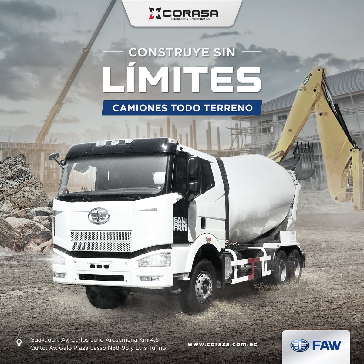 corasa_ecuador's tweet photo. 🚛💪 Listos para cualquier desafío en terrenos difíciles. Los camiones FAW son tu aliado en cualquier trabajo fuerte. 🏗️🌄  🌐🔝 https://t.co/C4iXJMYCBH