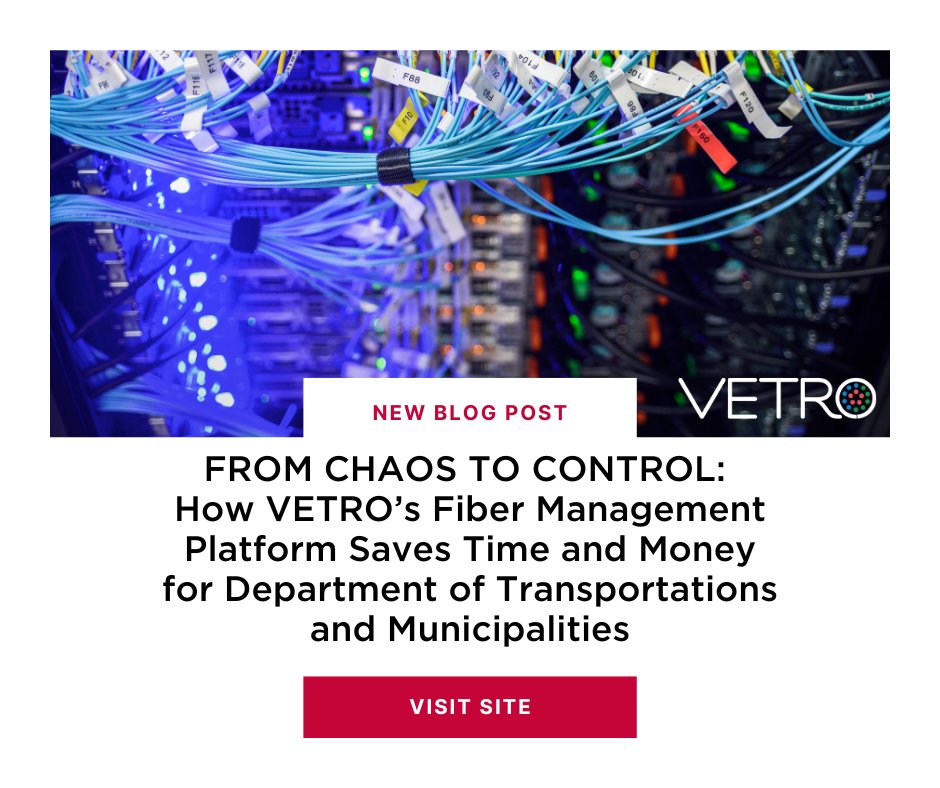 🌐 From Chaos to Control: How VETRO's Fiber Management Platform Saves Time and Money for Department of Transportations and Municipalities 🌐 

👉Read full article here: hubs.ly/Q01Y_syN0

 #DOT #fibermanagement #municipalbroadband #statebroadband