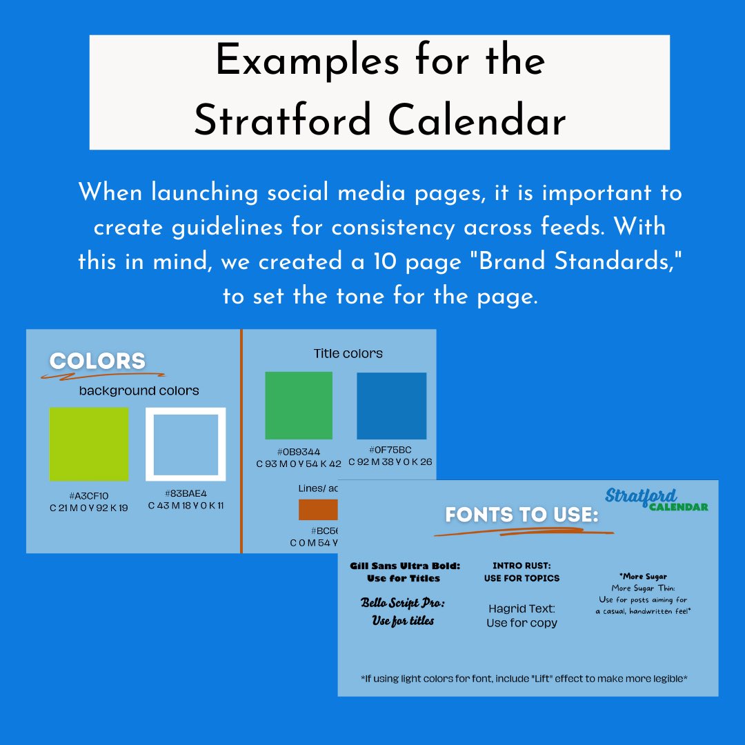SCSU_CMS's tweet photo. To start off our internship, we launched the Stratford Calendar: a website for the town of Stratford to have a one-way stop to local events in the town. We learned how to create brand standards, posting policies, and other platforms on scheduling post while using analytics. https://t.co/MBH8kstLOh