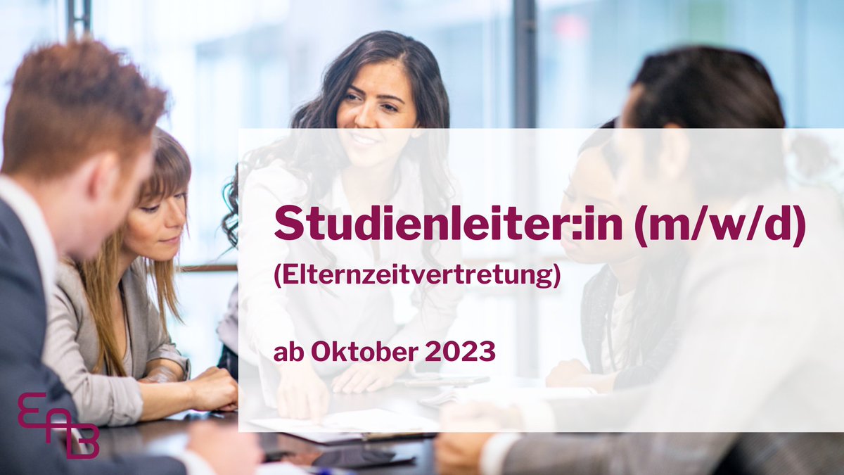 WANTED‼️ Studienleiter:in (m/w/d) als #Elternzeitvertretung von Oktober 2023 bis Dezember 2024 in Voll- oder Teilzeit mit Home-Office Option. Alle Infos unter: eab-berlin.eu/de/artikel/stu… #jobs #hiring #stellenanzeige #eab #berlin #berlinjobs #politischebildung #indeed #goodjobs