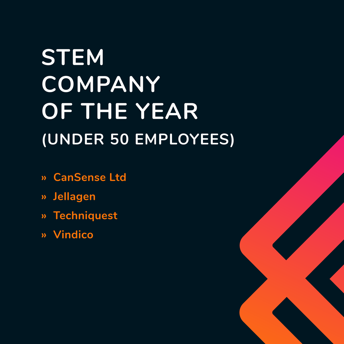 WalesStem's tweet photo. Congratulations to our STEM Company of the Year (under 50 employee) finalists:
⭐ @CanSenseLtd
⭐ @JellagenLtd
⭐ @Techniquest
⭐ @Wearevindico
#WalesSTEMAwards #WalesSTEM #STEMCompany https://t.co/2OqY946wFq