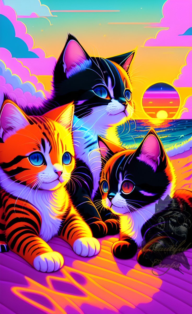 ChillonautNFT's tweet photo. Those gorgeous little Kitten are on vaccation. I love those neaon colours, do you? post in comments

#artoftheday #artist #artwork #artgallery #digitalart #nftcollectors #beautifulcreeps #nftart #nftcommunity #nftcollectors #neonlight #neonvibes #misticworld #aiillustration https://t.co/OrOWswKybF