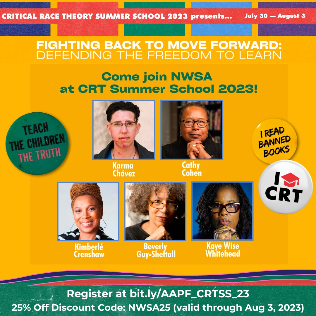 Join NWSA at the @AAPolicyForum Critical Race Theory Summer School use code 'NWSA25' for 25% off registration!! LINK IN BIO TO REGISTER! #NWSA #CRTSS