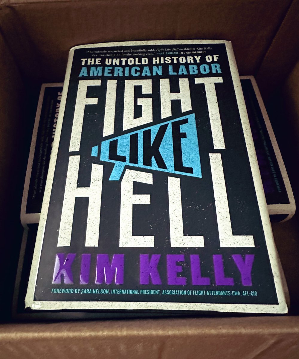 GrimKim's tweet image. Pardon this commercial break but: I have a few copies of my book, ‘FIGHT LIKE HELL: The Untold History of American Labor’, leftover from Netroots — if you’re interested in buying a signed hardback copy directly from me, drop me a line at  kimkellybooks@gmail!