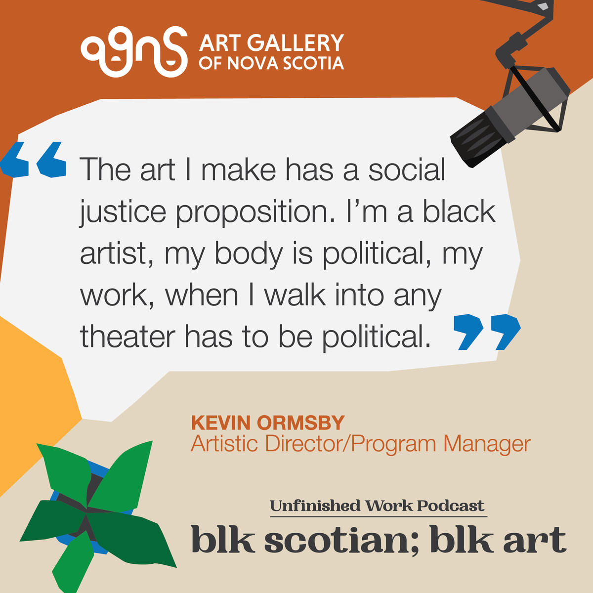 ArtGalleryNS's tweet photo. Listen to episode 6 of the Unfinished Work Podcast - blk scotian; blk art featuring Kevin A. Ormsby!

 Available wherever you get your podcasts or:  https://t.co/2biVJjCIQg

#UnfinishedWorkPodcast #BlkScotianBlkArt #InspiringJourneys https://t.co/3hC0FSNL73