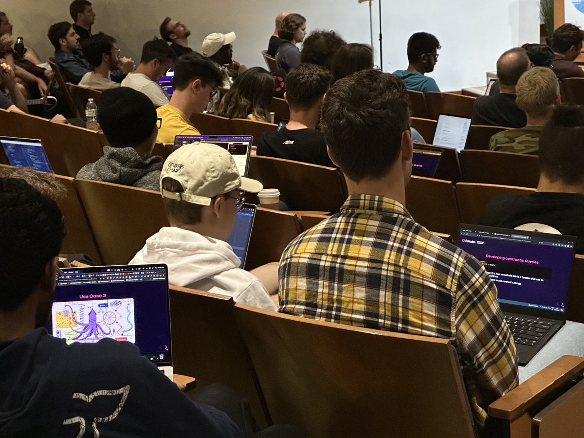 ink_lang's tweet image. 🎓 The #PolkadotAcademy is currently happening in Berkeley and ink! is again part of the curriculum!

This time our friends from @Aleph__Zero gave the smart contracts lectures at the number one educational @Polkadot event!

Find out more at @AcademyPolkadot.
