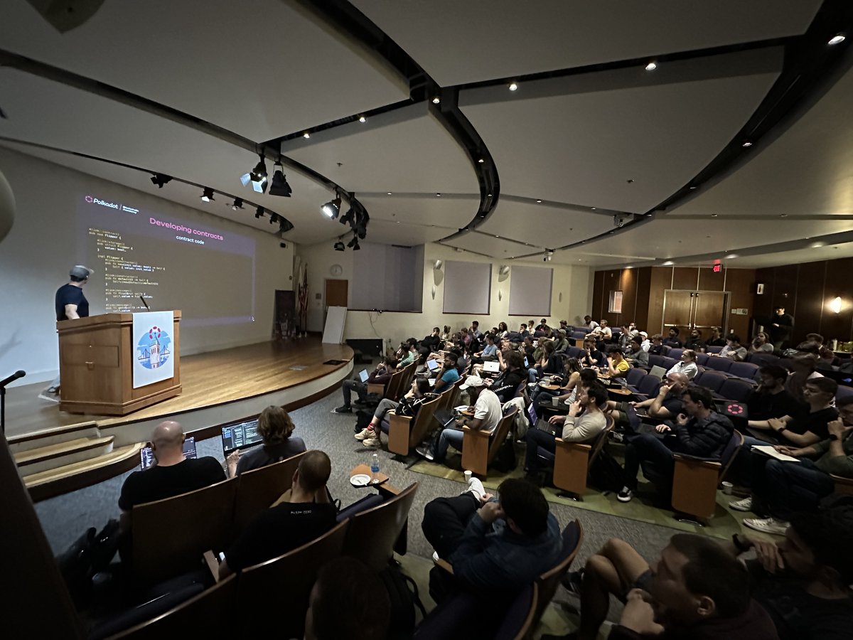 ink_lang's tweet image. 🎓 The #PolkadotAcademy is currently happening in Berkeley and ink! is again part of the curriculum!

This time our friends from @Aleph__Zero gave the smart contracts lectures at the number one educational @Polkadot event!

Find out more at @AcademyPolkadot.