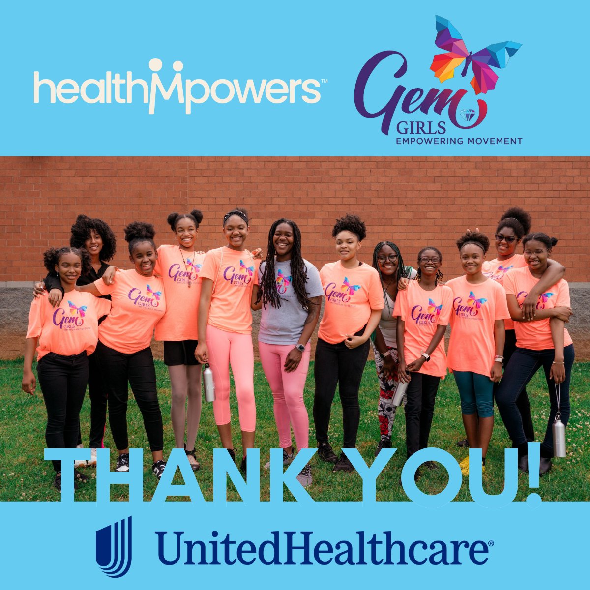 HealthMPowers's tweet photo. Thank you, @UHC for the $205K Empowering Health grant! We will be expanding our @GEM_Georgia_ program statewide to improve the health and mental wellness of middle school girls. #girlshealth #girlpower #empoweringgirls #physicalactivity #youthleaders #youthempowerment https://t.co/9i4De9QfgN