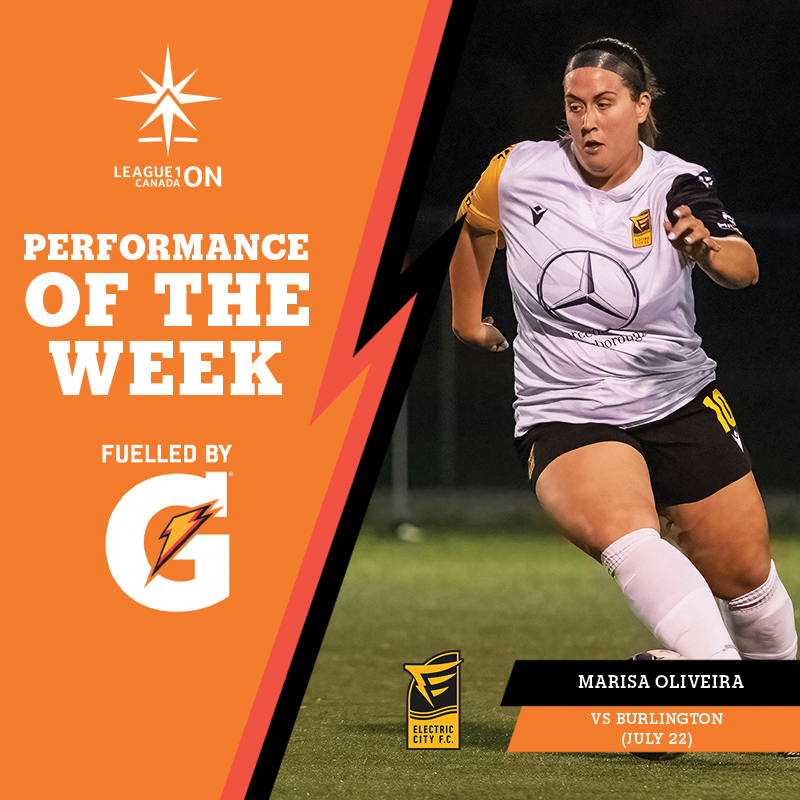 ⏱️ 270 on-field minutes, and a hat-trick, in one week.

Congratulations to Marisa Oliveira on putting down the #L1O <a href="/Gatorade/">Gatorade</a> 𝗣𝗲𝗿𝗳𝗼𝗿𝗺𝗮𝗻𝗰𝗲 𝗼𝗳 𝘁𝗵𝗲 𝗪𝗲𝗲𝗸 Fuelled by G. 

#EveryPointMatters