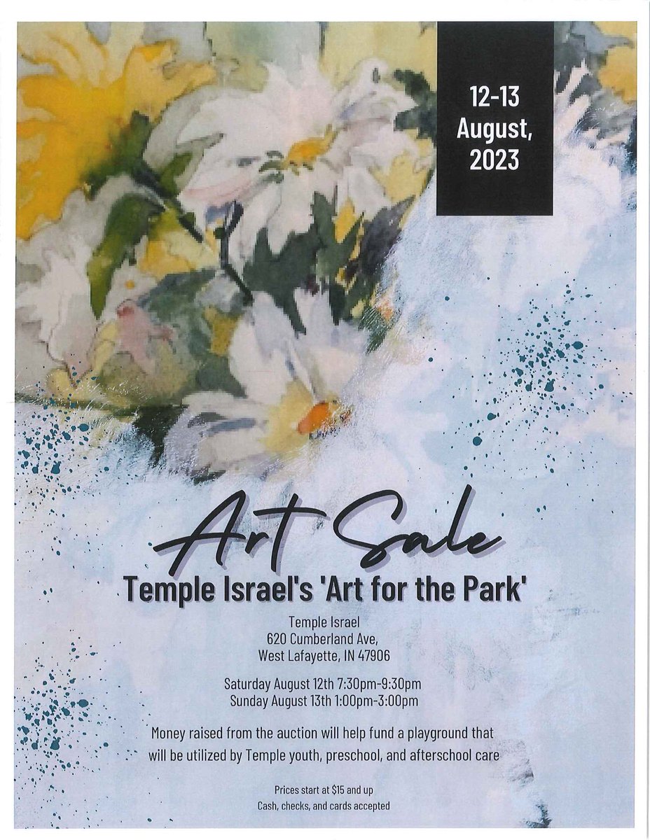 TempIsraelwlaf's tweet photo. ‘Art for the Park’ Saturday and Sunday, Aug. 11-12. We hope you can join us! https://t.co/hHkTXWnY2c