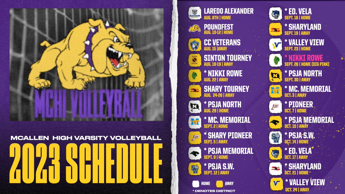 2023 Varsity Schedule