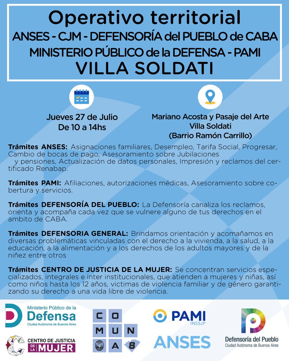 Operativo territorial en #VillaSoldati #Comuna8