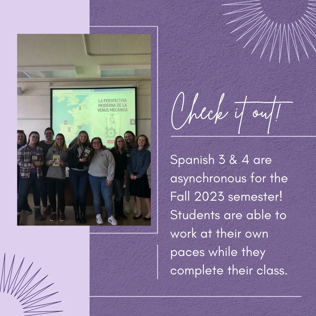 Spanish 3 and 4 are asynchronous for the Fall 2023 semester!