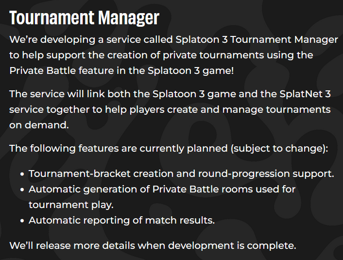 Splatoon 3 Tournament Manager announced