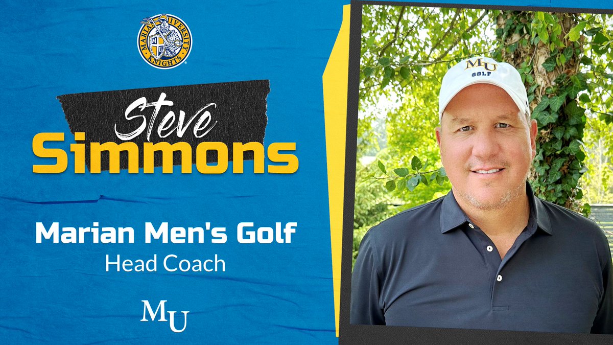 Marian Knights (@muknights) on Twitter photo <a href="/MUKnightsgolf/">Marian Men's Golf</a> has their new leader!
Welcome home, Marian College Alum and new Head Coach, Steve Simmons!!
muknights.com/news/2023/7/26… <a href="/MUKnightsgolf/">Marian Men's Golf</a> has their new leader!
Welcome home, Marian College Alum and new Head Coach, Steve Simmons!!
muknights.com/news/2023/7/26…