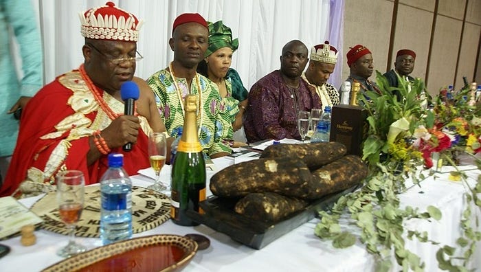Nigerian Festivals (New Yam Festival)

The New Yam Festival, also known as Iwa Ji or Iri Ji Ohuru, is celebrated by the Igbo people in various parts of Nigeria. It typically takes place between August and October, depending on the community.