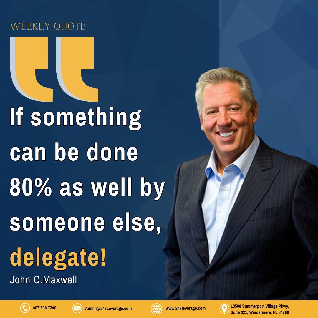 Focus on what truly matters and let your virtual assistant handle the rest. Success awaits!

#ProductivityBoost #VirtualSupport #VirtualAssistant #Delagation #smallbusinesses #mwbe  #smallbizz #entrepreneurs #realestateagent #eCommerce #retail #tech #JohnMaxwell #quotes