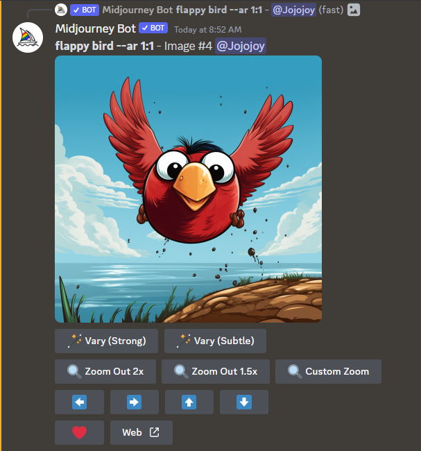 99aico's tweet photo. turned out I didn't have any images for bird.png, pipe_top.png(top pipe), pipe_bottom(bottom pipe).png and bg.png(background). so I created the flappy bird files in midjourney https://t.co/FOFnRuXEIX