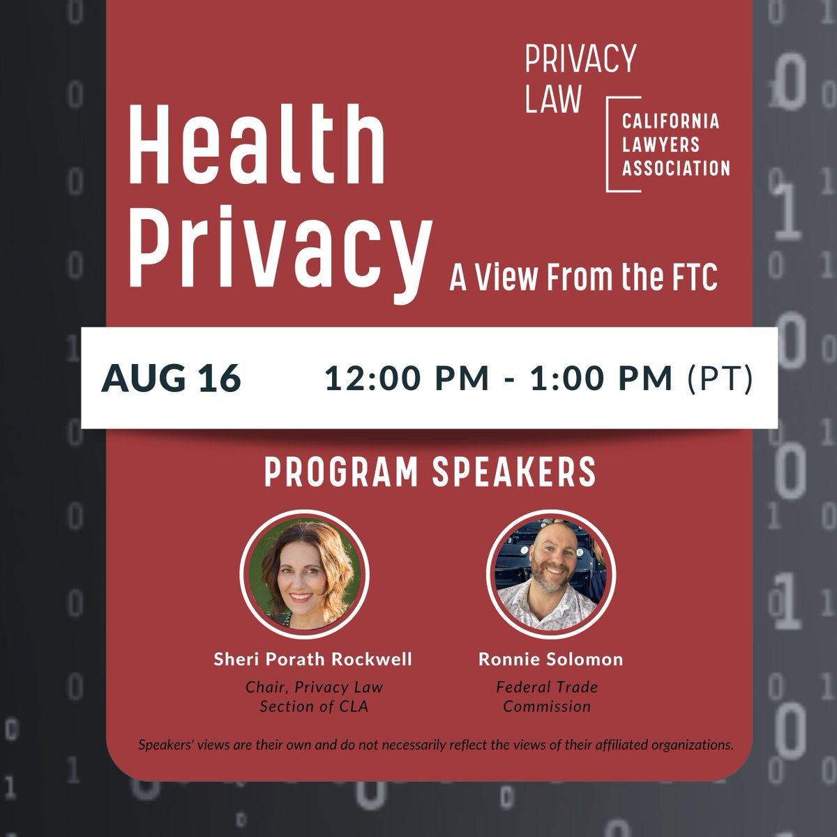 August 16 | 12:00 pm

Ready to take a deep dive into all things #HealthPrivacy? 🏊❤️‍🩹🔒

Attendees will learn about the latest updates, gain expert knowledge, and have their burning questions answered during this interactive session.

➡️ lnkd.in/gTzKTExh

#PrivacyLaw #FTC