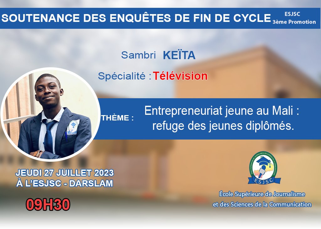 DiteKebe's tweet photo. Soutenance #ESJSC
Le programme du jour portait sur le "Korèdouga" ou bouffon sacré ; la poterie dans la région des balanzans (Ségou) et de la prise en charge des malades mentaux: @DiakitPinda4 @DiarraSafiatou3 @nana_traor16 
La suite: @KSambri /  @DiteKebe @mamadou_mary https://t.co/ijbucc5N1m