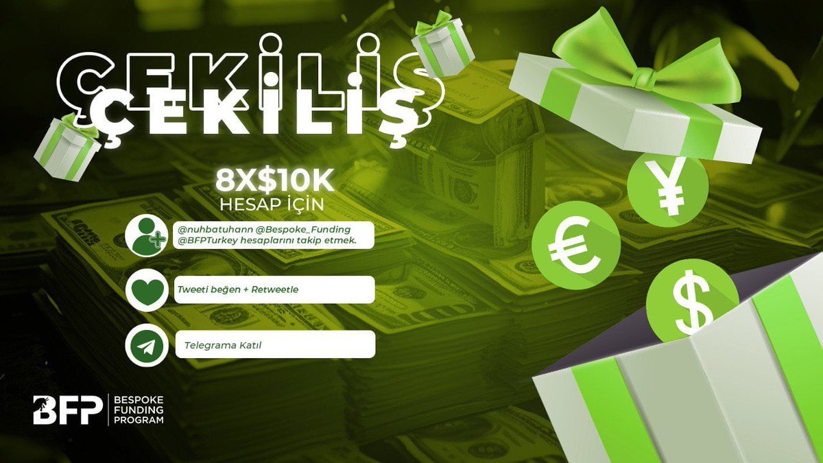Batuhan Çalıkuşu (@nuhbatuhann) on Twitter photo 80.000$ değerinde DEV bir çekiliş ile geldik :)
8 kişiye 10k$ değerinde toplamda 8 tane fon dağıtıyoruz
Şartlar
✅ Beni, @Bespoke_Funding ve <a href="/BFPTurkey/">Bespoke Funding Program Türkiye</a> hesaplarını takip etmek
✅ Bu tweeti RT etmek
✅ Telegram hesabına katılmak t.me/BFP_Turkiye
Herkese bol şans :) 80.000$ değerinde DEV bir çekiliş ile geldik :)
8 kişiye 10k$ değerinde toplamda 8 tane fon dağıtıyoruz
Şartlar
✅ Beni, @Bespoke_Funding ve <a href="/BFPTurkey/">Bespoke Funding Program Türkiye</a> hesaplarını takip etmek
✅ Bu tweeti RT etmek
✅ Telegram hesabına katılmak t.me/BFP_Turkiye
Herkese bol şans :)