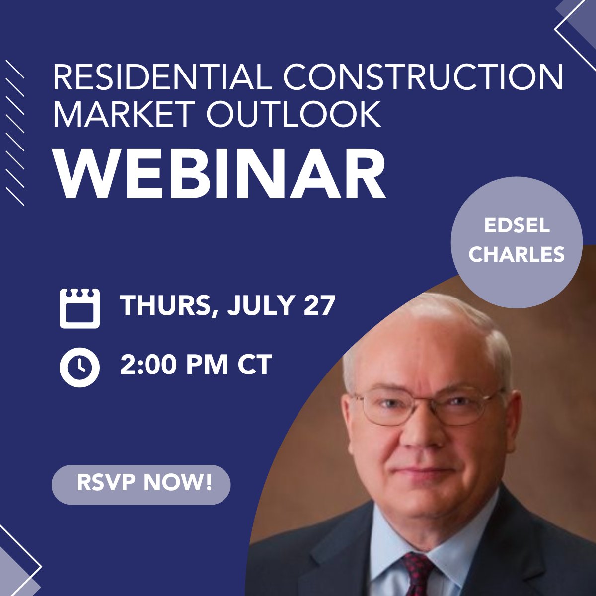 tnconcrete's tweet photo. One day left until the Residential Construction Market Outlook Webinar! This FREE webinar will be led by Edsel Charles, founder of MarketGraphics Research Group. Don’t miss this opportunity! 

🗓️ Date: Thursday, July 27
⏰ Time: 2:00 PM CDT

RSVP here: https://t.co/L5bzq3hKgF https://t.co/2g69AQBan7