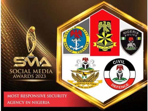 Alternative_Ads's tweet photo. We are thrilled to present the nominees for the "MOST RESPONSIVE SECURITY AGENCY IN NIGERIA" category for the SMA2023 To vote: https://t.co/TgU87Io80D… Congratulations to the following nominees:
@HQNigerianArmy
@nsdcnigeria
@PoliceNG
@NigeriaAirforce
@NigerianNavy
#SMA2023 https://t.co/jeZsj0yCSm