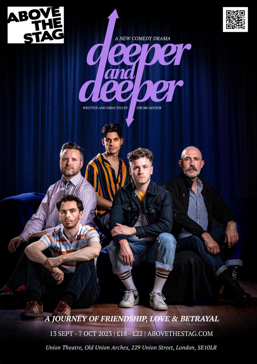 Thrilled with the new image for my play Deeper and Deeper which opens in September @TheUnionTheatre produced by @abovethestag #newwriting #plays