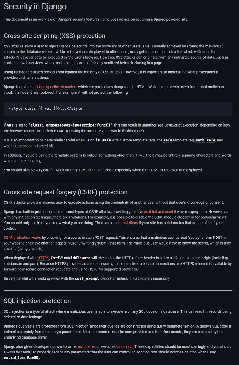 amit_tech_quest's tweet photo. Day 56
Django security: From CSRF tokens to SQL injection prevention,Django really does a fantastic job in offering robust security features. A great reminder that secure coding is not optional, it's mandatory.
@lftechnology 
#60DaysOfLearning2023 
#LearningWithLeapfrog 
#LSPPD56 https://t.co/qVHlLyb6uq