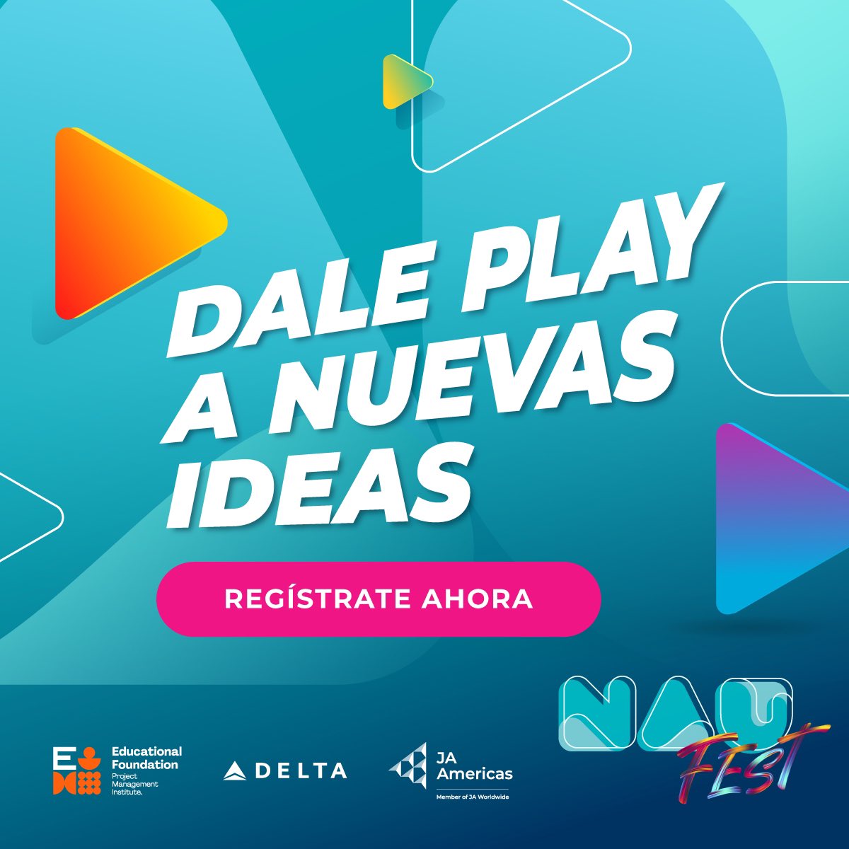 El mejor evento del año está llegando y con muchas sorpresas 😱

Dale play a NAU Fest ▶️💥

📲 Inscríbete ahora: bit.ly/46Ix5Ho

<a href="/pmief/">PMI Educ. Foundation</a> <a href="/Delta/">Delta</a> 

#NAUFest #DalePlay #SomosJA
