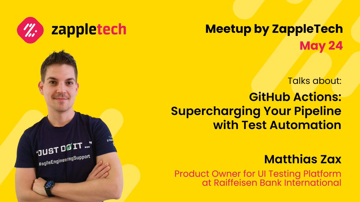 zappletech's tweet photo. 🎙️ On May 24, we had the pleasure of hosting an engaging Test Automation Meetup, where our esteemed speaker, Matthias Zax, shared valuable knowledge on GitHub Actions.https://t.co/l8mUisHvnO
#TestAutomationMeetup #SoftwareTesting #DevOps #automation #zappletech https://t.co/LJQ5vczOAq