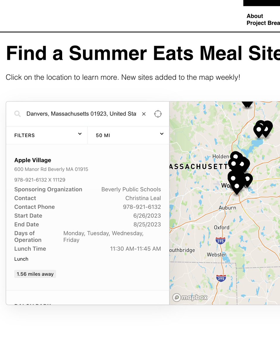 Did you know? Danvers Kids &amp; Teens are eligible for FREE MEALS this Summer!🍎😎🥪 <a href="/projectbread/">Project Bread</a> 

🚨 (No ID/Registration required &amp; you DO NOT have to be a resident)🚨

Map from Project Bread that shows where free meals are served: projectbread.org/summer-eats-pr…

#projectbread #freemeal