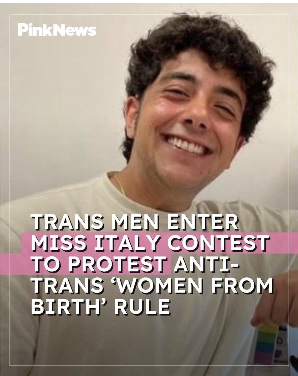 Ramartinactriz's tweet photo. Italia y su alza de la extrema derecha pone en en las bases de Míss italia como requisito “haber nacido mujer” por lo que varios hombres trans se anotan al concurso para demostrar lo ABSURDO de este requisito 
Bravo chicos los amo 🏳️‍⚧️ https://t.co/ttQs6zyupw