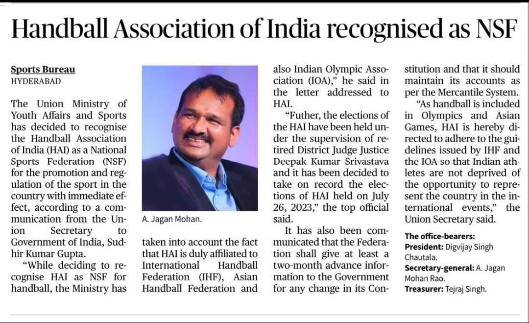 Congratulations to HAI. We hope the sport will grow under the hard working management. Best regards