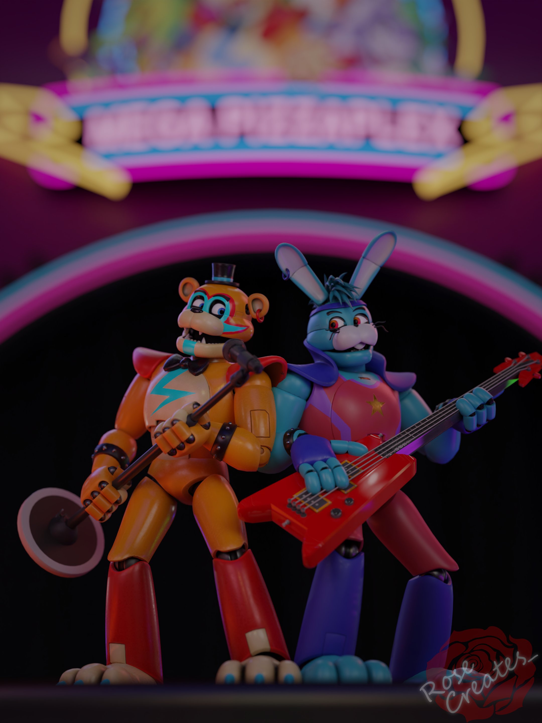 Glamrock Bonnie & Freddy by Poqunawff