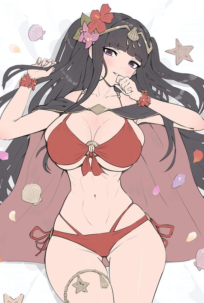 After a bit of pestering. The exalt was finally able to talk his favorite dark mage to join him at the beach deeprealm. He knew @TemptingMonarch didn't like the beach all that often so he just had to ease her in.

Him falling a top of Tharja didn't help.. getting a good look.