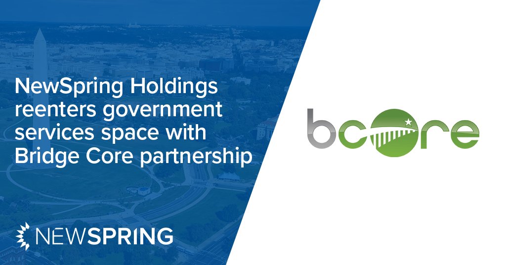 We’re proud to announce #NewSpringHoldings is reentering the government services space through its acquisition of leading visual intelligence and technical solutions company, Bridge Core. Read more: bit.ly/3KdJ0mV
