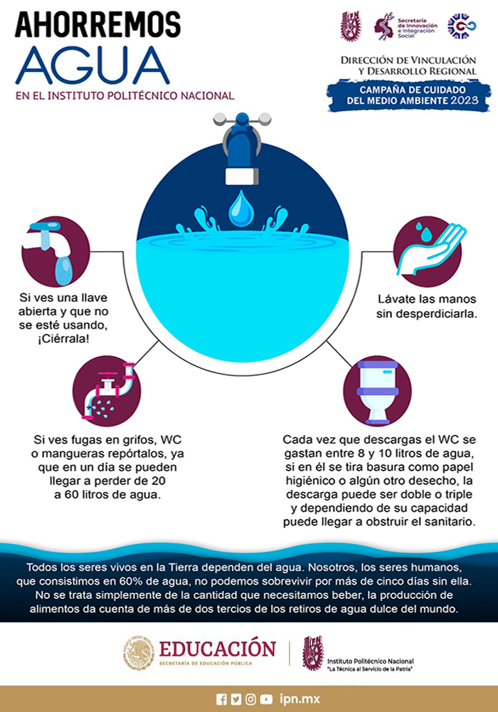 vinculacionipn's tweet photo. Campaña de Concientización: ¡Ahorremos agua! 💧
El agua es fundamental para la vida en nuestro planeta, pero este recurso es cada vez más demandado y amenazado.
#sustentabilidad
#cuidemoselplaneta
#soypolitecnico https://t.co/7mmTp6hLWJ