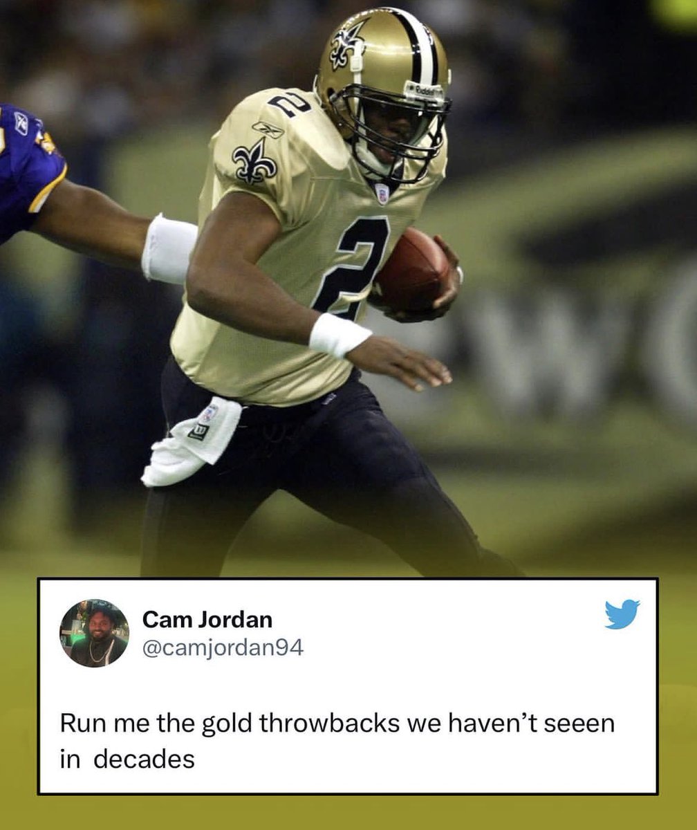 RT @BootKreweMedia: Yes Or No:
Should the Saints bring back the Gold Uniforms? https://t.co/qgeoQ1nWmj